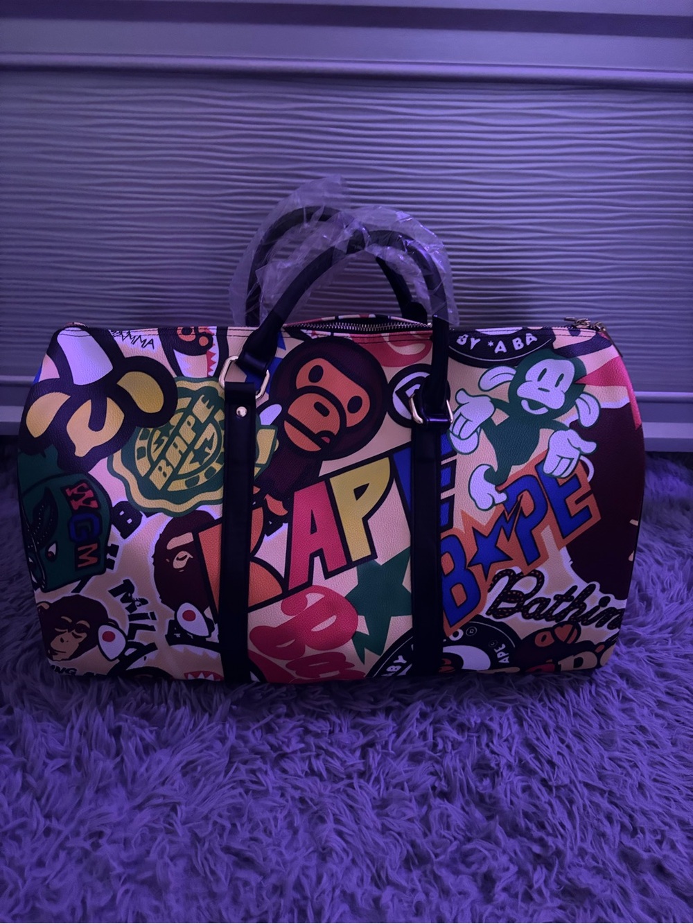 Graphic graffiti custom duffel bag
